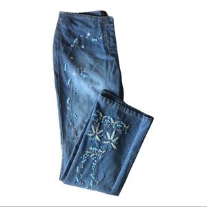 INC International Concepts Bead Embellished Jeans Size 4P